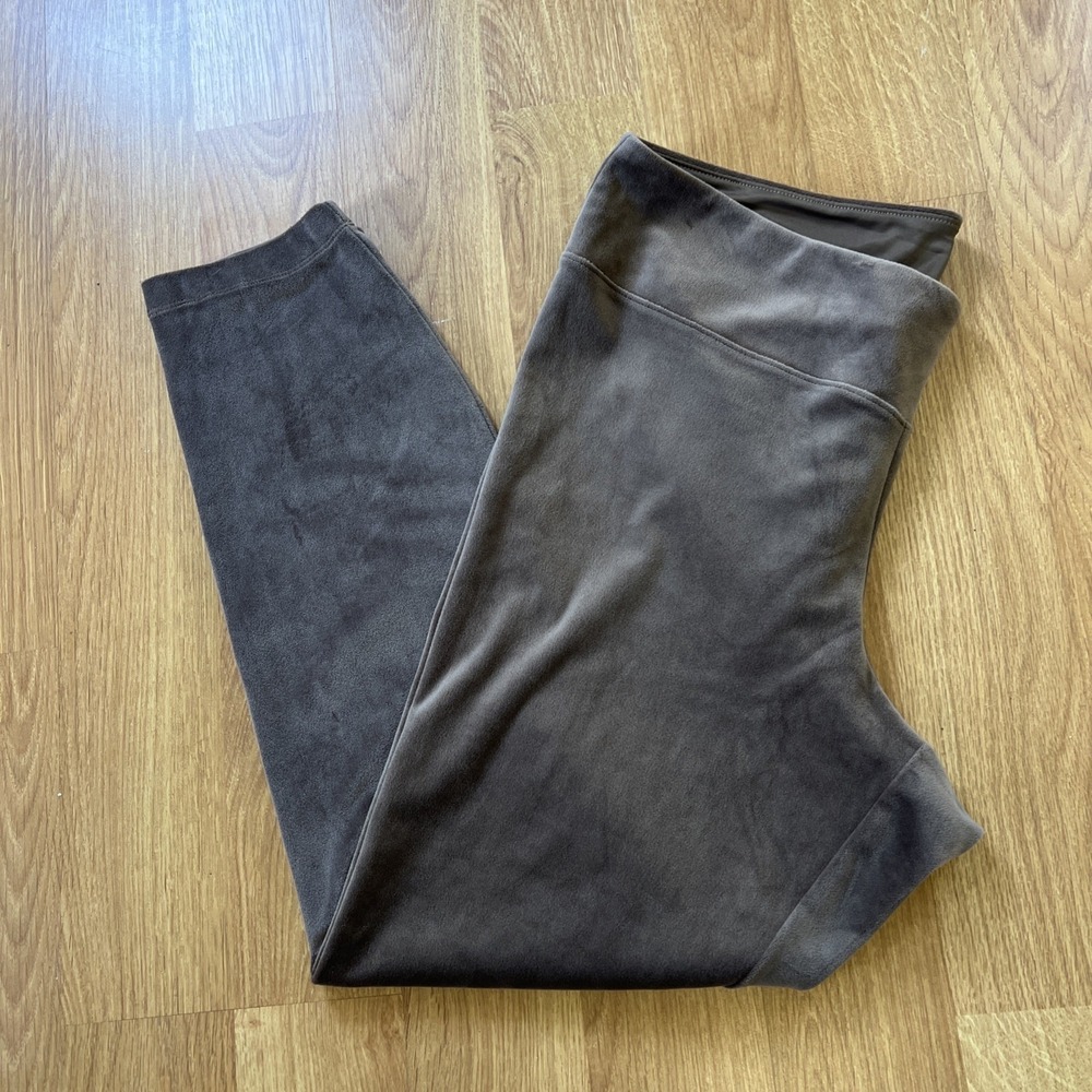 Pure Jill Lounge Pants Size 2X High Waisted Velour Brown Cozy Comfy Leggings